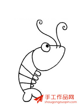 可爱的小龙虾简笔画画法图解教程