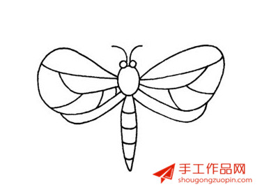 简单又好看的蜻蜓简笔画画法图解步骤教程
