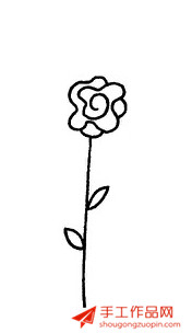 漂亮的玫瑰花简笔画画法图解教程